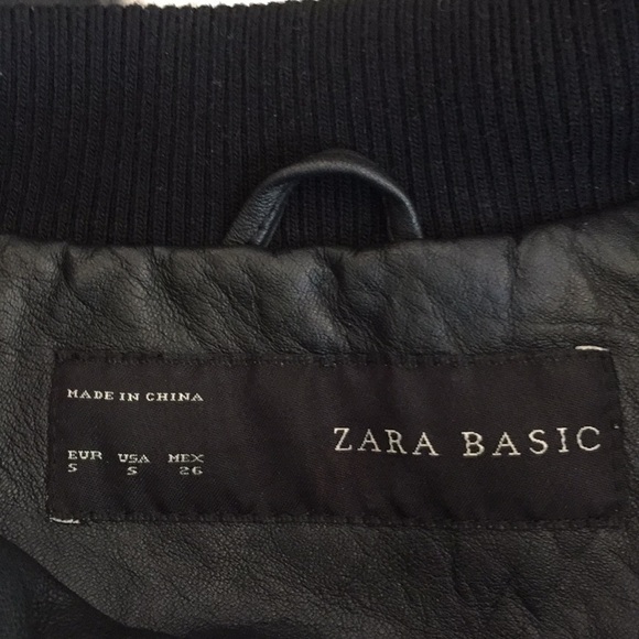 Zara black leather jacket - Picture 4 of 8